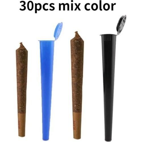 30pcs/lot 109mm Plastic Doob Tube Stash Jar Tobacco Weed Cones Storage Box with Child Lock Airtight Waterproof Portable Pill Box