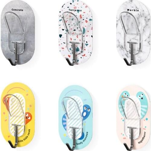 5/3/1Pcs Creative Wall Hanging Hook Strong Self Adhesive Door Wall Hook Load-bearing Sticking Hook for Toilet Bathroom Kitchen