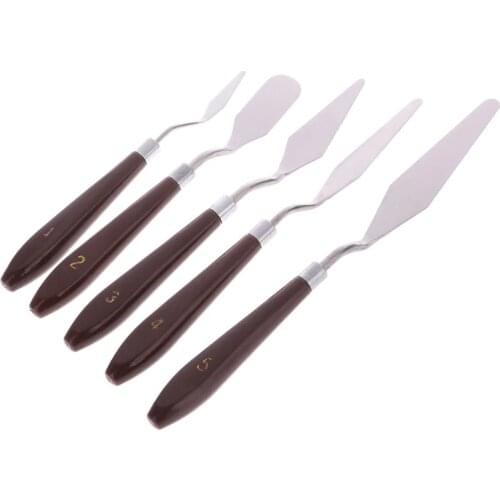 5PCS Professional Steel Artist Oil Painting Art Paint Palette Spatula