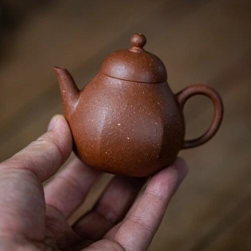 Authentic Huang Longshan zhu mud six Fang Li form single double kung fu tea pot of manual recommended little teapot