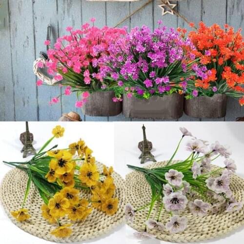 1pcs Artificial Flower Bouquet Home Office Decor silk Violet artificial decorative indoor outdoor