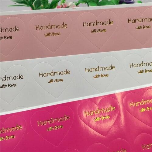 Heart Shape Paper Label Thermoprinting Seal Sticker Gift Seal Stickers bakery Packing Sticker Accept Customize LOGO