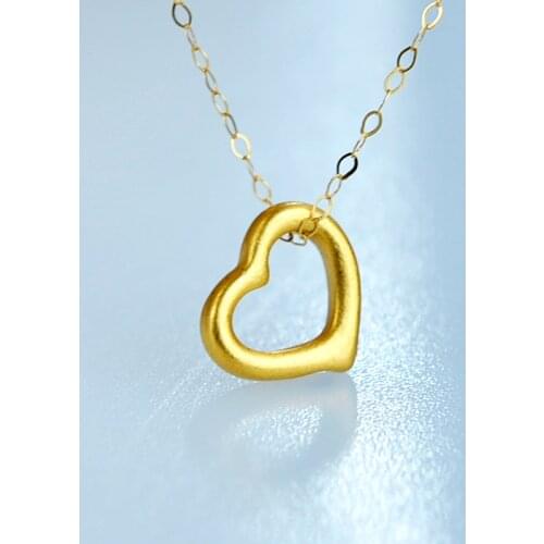 XF800 Fine Jewelry Real 18K Gold Pendant Necklace Pure AU750 Genuine Gold Chain for Women Wedding Gift D514