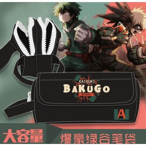 Anime Pencil Case Boku No Hero My Academia Bakugou Katsuki Cosplay Student Pen Bag Cosmetic Bag High Capacity Stationery box