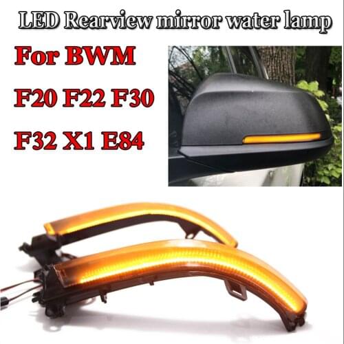 For BMW F20 F22 F30 F32 X1 E84 Car Rearview Mirror LED Running Light Daytime Running Light White/Yellow Flashing LED Light