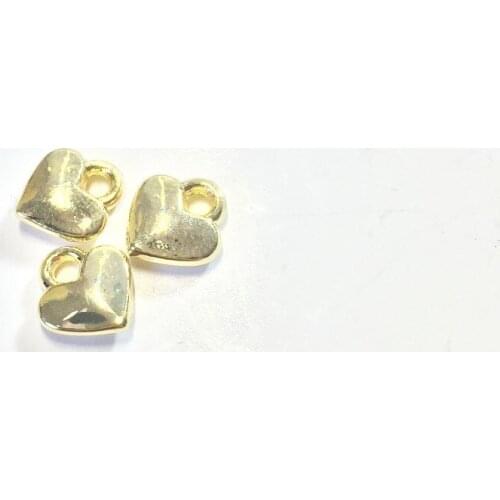 Eruifa 20pcs Mini 8mm Polished Shiny 3D Heart Wholesell necklace,earring bracelet jewelry DIY handmade 2 colors