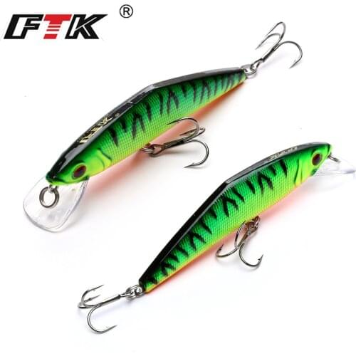 FTK Fishing Lure Minnow Hard Bait with 3 Fishing Hooks 1PCS/lot 8.5cm 13.5g Fishing Tackle Lure 3D Lifelike Eyes Free Shipping