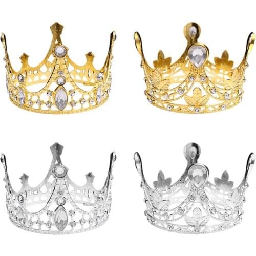 GXMB Baby Crystal Rhinestone Crown Mini Tiara Wedding Jewelry Newborn Birthday Party Hair Accessories Photography Props