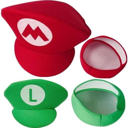 Adult Kids Game Super Luigi Bors Cosplay Hats Red Green Cap