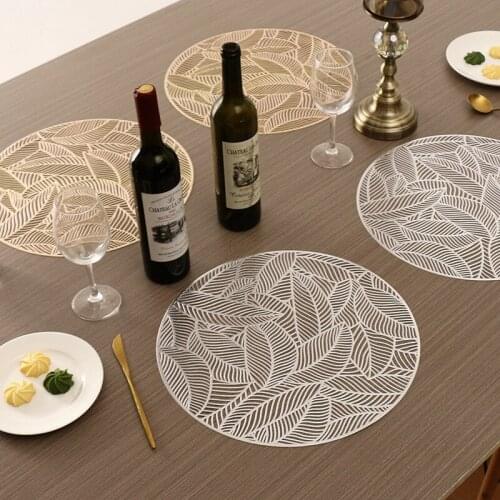 PVC Hollow Nordic Style Non-slip Kitchen Placemat Coaster Insulation Pad Dish Coffee Cup Table Mat Home Hotel Decor 51058