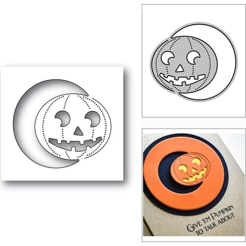 New Pumpkin Moon Circle Frame 2020 Metal Cutting Dies for DIY Scrapbooking and Card Making Decorative Embossing Craft No Stamps