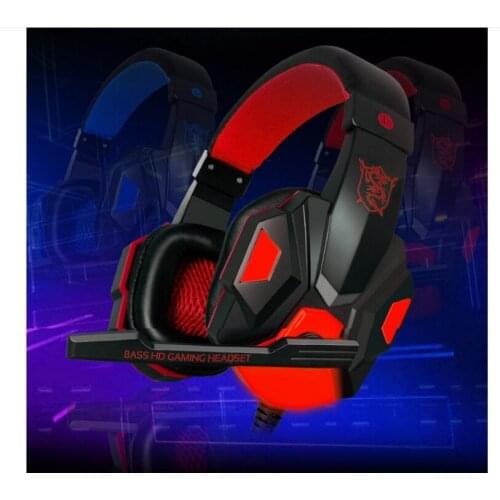 Headphone for Game Play,2.2M Cable Headset for Playing Game, Red, Blue,Built-in Mic Headset Premium Sound