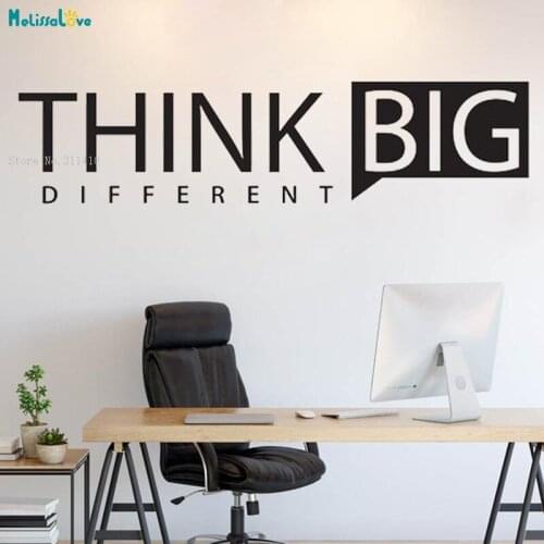 Office Think Big Different Wall Decals Decoration Art Decor Business Poster Large Size Self-adhesive Word Quote Murals YT2780