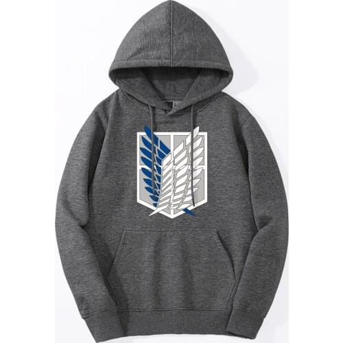 Autumn Japan Anime Attack On Titan Mens Streetwear Warm High Quality Funny Hooded Tops Daily Casual