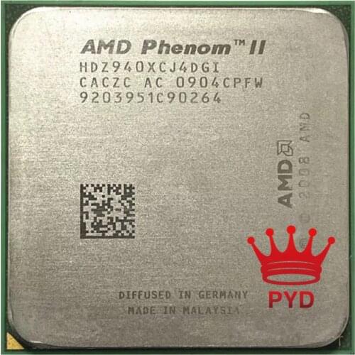 Free shipping Phenom II X4 940 CPU 3.0GHz 2MB L2 Cache HDZ940XCJ4DGI Quad Core,Socket AM2+ X4 940 processor Desktop CPU,125W