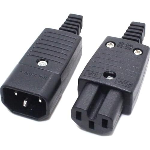 IEC320 C14 C15 AC PDU/UPS Wired Power Outlet Socket Cable Assemble Install Electrical Panel Receptacle AC Socket 250V 10A