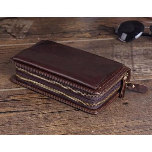 Luxury Genuine Leather Men Wallet Cow Leather Purse Women Coin Bag Money Clip Fashion Man Clutch Leather Wallet Purse