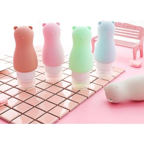 90ml Cartoon Animal Silicone Shampoo Shower Gel Travel Bottle Hand Lotion Empty Refillable Bottle Press Bottles