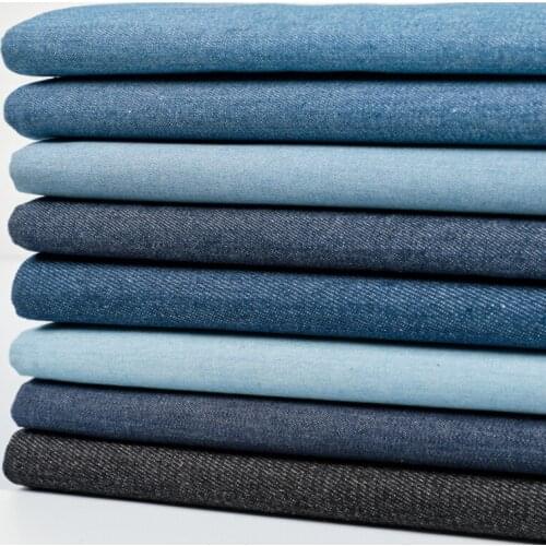 Light Thin Blue Cotton Washed Denim Fabric Thick Quilting Denim Trousers Shirt Skirt Sewing Accessories By Half Meter