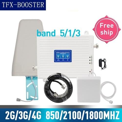 TFX-BOOSTER 2g 3g 4g Tri Band Signal Booster 850 1800 2100 CDMA WCDMA UMTS LTE Cellular Repeater 850/1800/2100mhz Amplifier
