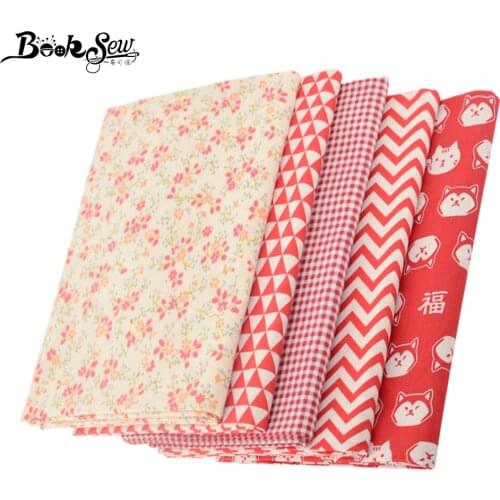 Booksew Geometric Patterns Clothes Quilting Home Textile Twill Cloth 100% Cotton Fabrics for Sewing Needwork By the Per Meters