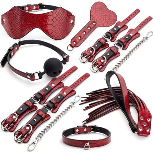 High - quality BDSM Sex bondage suit Handcuff gag whip collar Sex Toys for Woman Couples Sex Shop Adult Games
