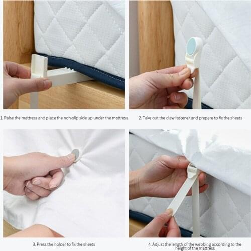 4pcs Bed Sheet Slip-Resistant Fixing Clip Automatic Retractable Mattress Fasteners Holder Invisible Buckle Anti-running Clip