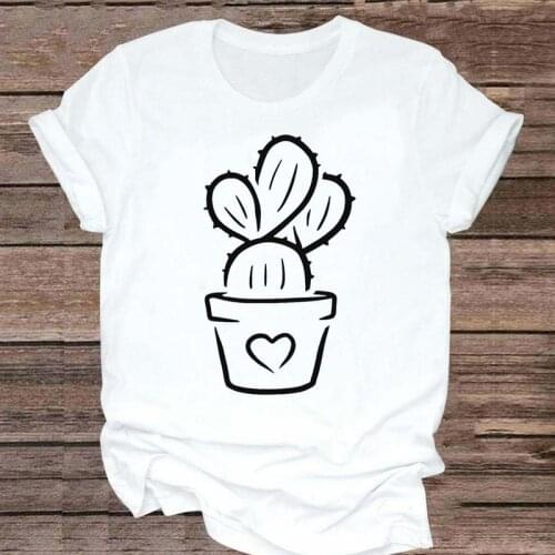 Women Fashion Casual New Cactus Love New Cute 2021 90s Graphic Clothes Tshirt Top Lady Print T Female Tee T-Shirt