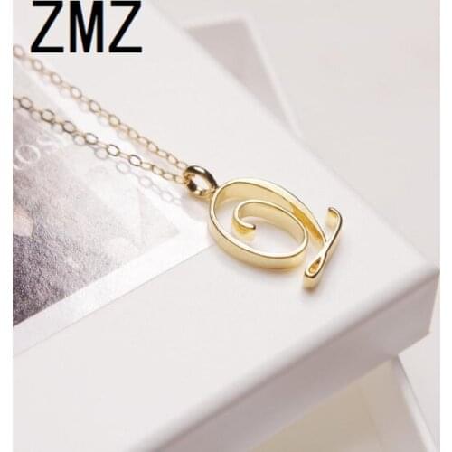 ZMZ 30pcs/lot 2019 Europe/US fashion English letter pendant lovely letter Q text necklace gift for mom/girlfriend party jewelry