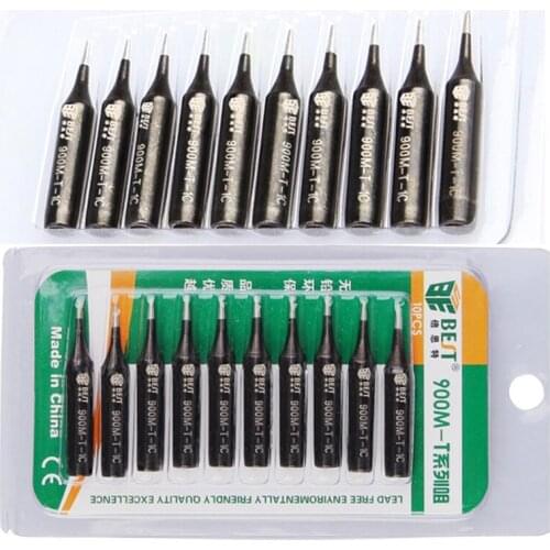 BST-900M-T-1C 10pcs Leader-Free Soldering Solder Iron Tips Set Replacement For Solder Station Tools Tip Soldering Iron Tips
