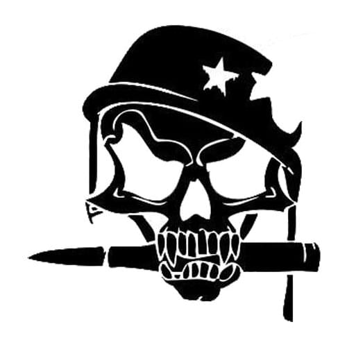 13.6*13.9CM Skull Helmet bBulletproof Cars Car Stickers Stylish Motorcycle Vinyl Decals Black/Silver C7-1008