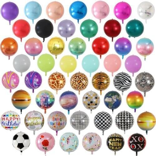 20pcs 10/18/22 inch 4D shape Foil Ballon New Year Birthday Party Wedding Baby Shower Decoration Large Round Balloons Air Globos