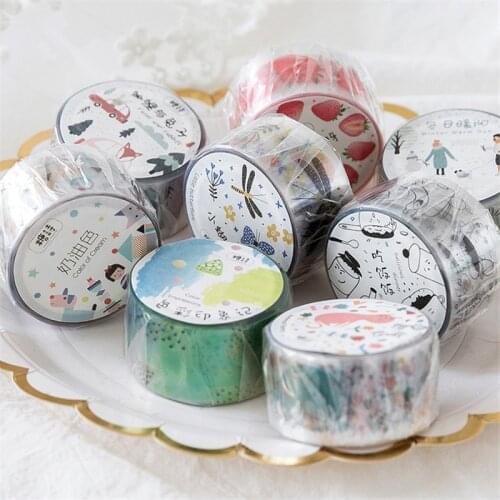 25mm*3m bronzage strawberries butterfly fox and rabbit PET washi tape diy ablum diary scrapbooking label adhesive tape sticker