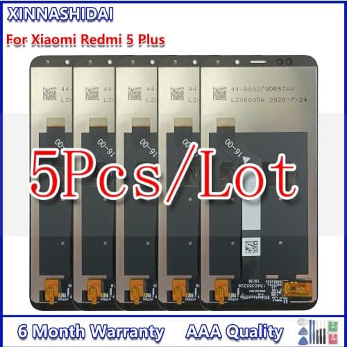 5pcs/For Xiaomi Redmi 5 Plus Volle LCD DIsplay + Touch Screen Digitizer Montage + Rahmen Abdeckung Für redmi 5 Plus MEG7 LCD Ers