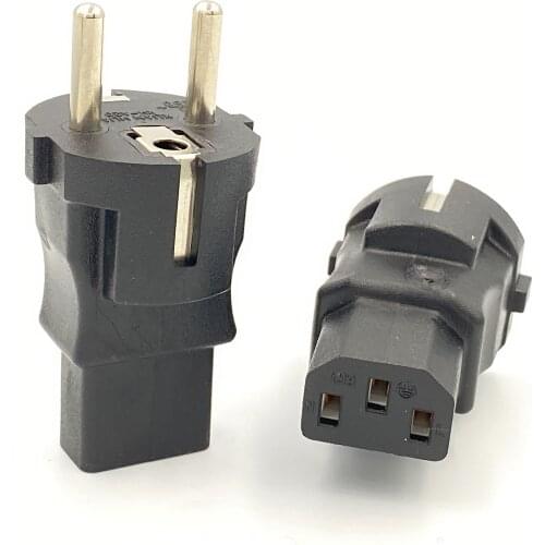 EU TO IEC320 C13 Power adapter,Schuko to IEC320 C13 female AC plug,EU(4.8MM) 2 pin to PDU/UPS conversion plug,10A 250V