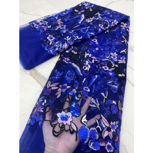 African Lace Fabrics 2021 High Quality French Lace Embroidery Nigerian Sequins Net Fabrics For Wedding Dresses NI5538