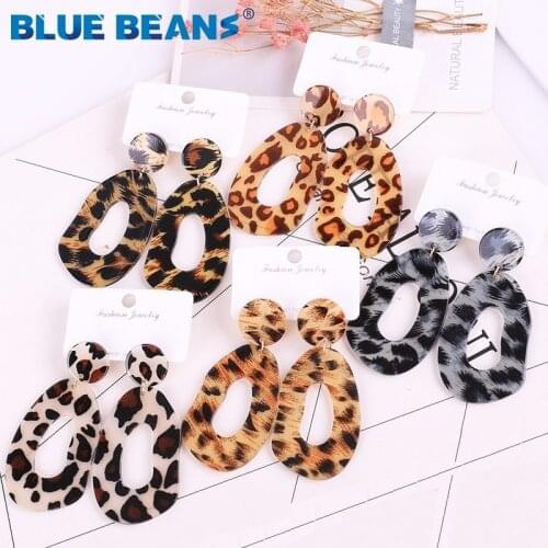Acrylic Leopard Earrings Bohemian Women Drop Earing geometric Fashion Gifts for Long luxury Statement trendy Acetate CC Jewelry