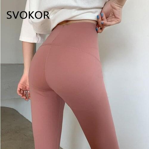 SVOKOR Seamless Leggings Sport Women Fitness High Waist Gym Legging Push Up Elastic Tights Activewear Running Basic Pants Solid