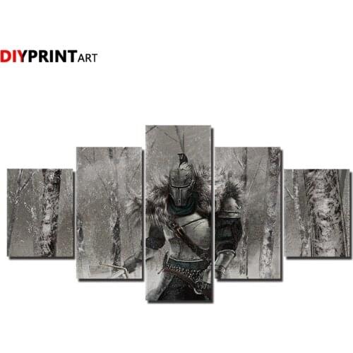 Dark Souls 2 Winter 5 Panels Wall Painting Canvas Wall Pictures for Living Room A1113