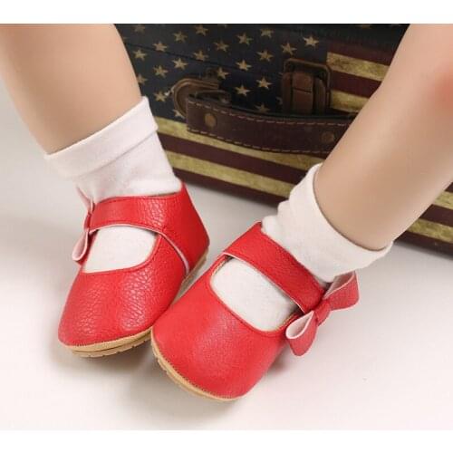 Spring Autumn models New Arrival 0-1 year Baby Soft Rubber Bottom 3-6-12 month Newborn Baby Toddler PU Princess Shoes