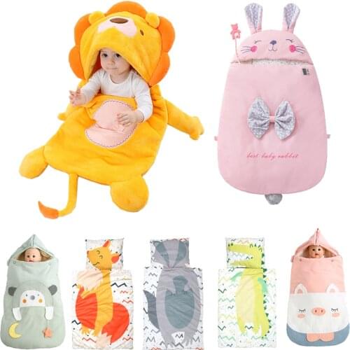 Baby Sleeping Bag Kids Infant Bedding Bag Throw Pillow Quilt Nap Blanket Warm Sleepsack Machine Washable Dropshipping