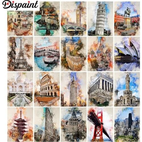 Dispaint 5D DIY Diamond Embroidery Full Display "Eiffel Tower scenery" Diamond Painting Square/Round Rhinestones Decor Art