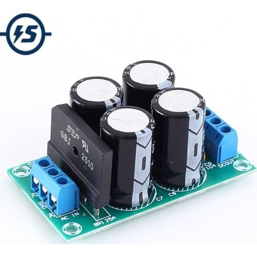 25A AC 9V-17V to DC 12V-24V Dual Power Filter Amplifier Power Board Rectification Board