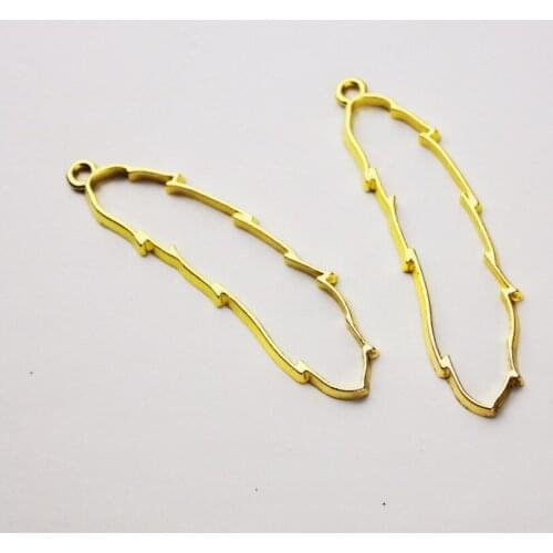 GLADZGT 10 pcs/lot Cat tail Metal Frame Pendant Gold Charm Bezel Setting Cabochon Setting UV Resin Charms