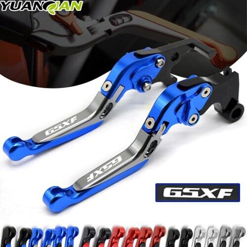 GSXF logo Motorcycle Accessories Folding Extendable Brake Clutch Levers For SUZUKI GSX650F GSX 650F 2008-2015 2009 2010 2011