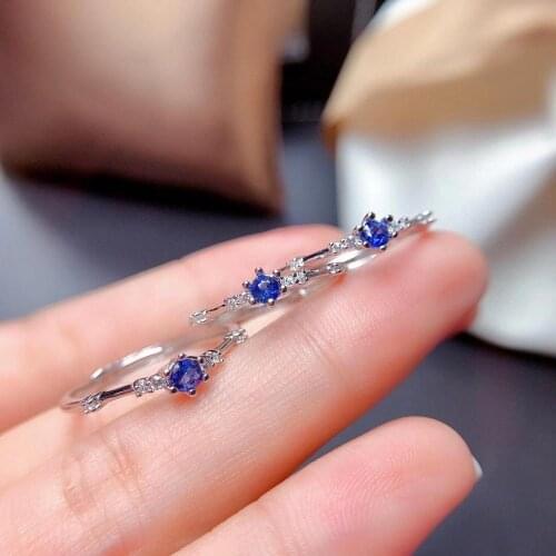The Best Birthday Gift Natural And Real Sapphire Ring 925 Sterling Silver