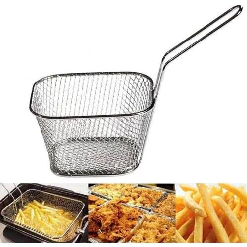 Chips Frying Mini Basket Portable Metal French Fries Basket Strainer Fryer Household Frying Food Cooking Tools Kitchen Utensils
