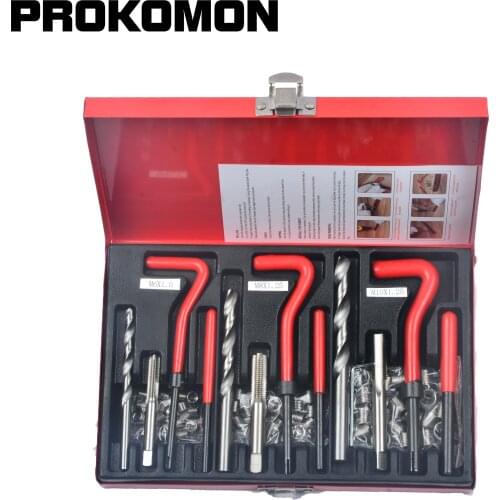 88 Pc Thread Repair Recoil Insert Kit Drill Tap Car Garage Tools M6 X 1 - M8 X 1.25 - M10 X 1.25