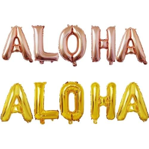 16 inch ALOHA letter aluminum foil balloon set rose gold golden balloon decoration balloon birthday party decoration