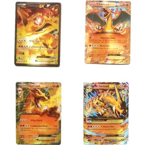 New 100Pcs Pokemon EX MEGA Collection Shiny Cards Anime Figures Fighting Game GX Card Fun Gift Toy